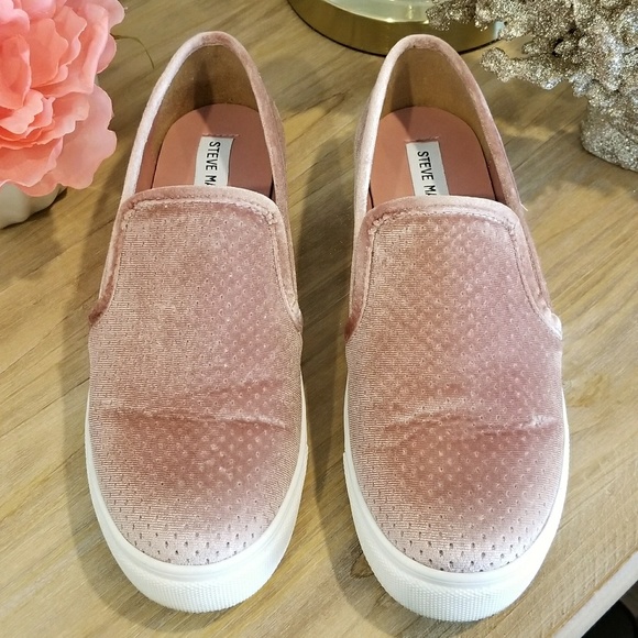 steve madden pink slip on sneakers